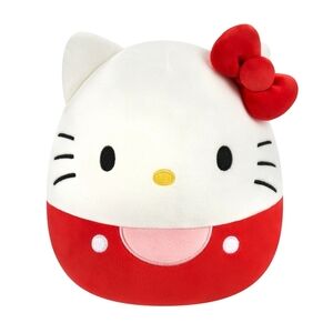 Hello Kitty Plush with Red Bow and White Face
